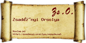 Zsadányi Orsolya névjegykártya